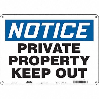 Safety Sign 10 in x 14 in Polyethylene