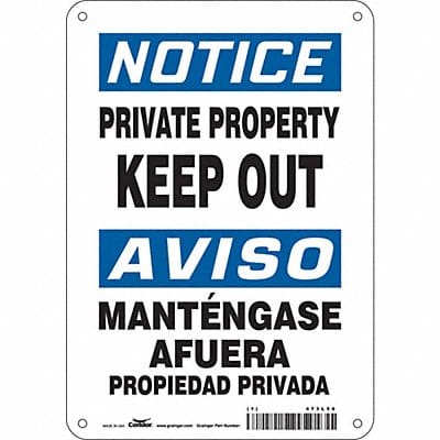 Safety Sign 10 in x 7 in Polyethylene