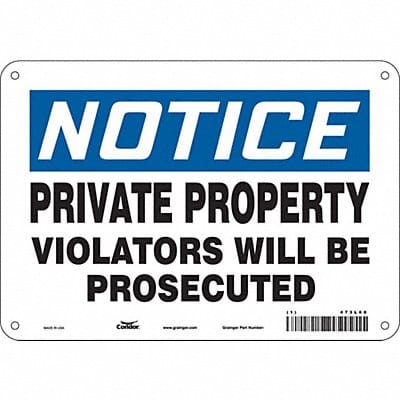 Safety Sign 7 in x 10 in Aluminum