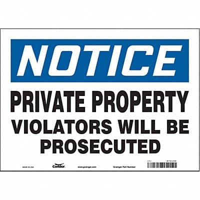Safety Sign 10 in x 14 in Vinyl