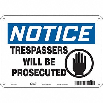 Safety Sign 7 in x 10 in Polyethylene