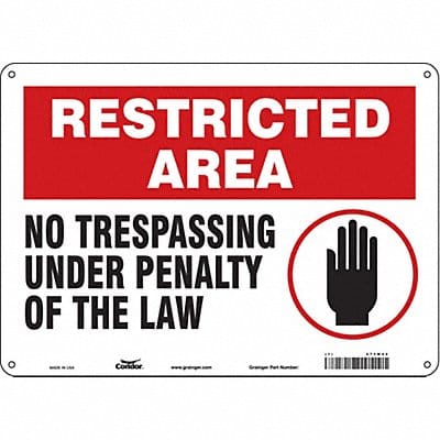 Safety Sign 10 inx14 in Aluminum