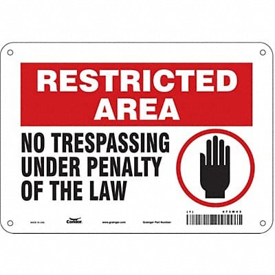 Safety Sign 7 in x 10 in Polyethylene