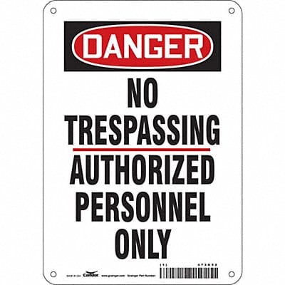 Safety Sign 10 in x 7 in Polyethylene