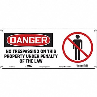 Safety Sign 7 in x 17 in Polyethylene