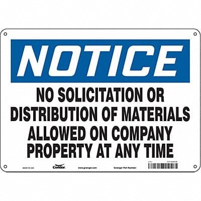 Safety Sign 10 in x 14 in Polyethylene