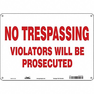 Safety Sign 10 inx14 in Aluminum