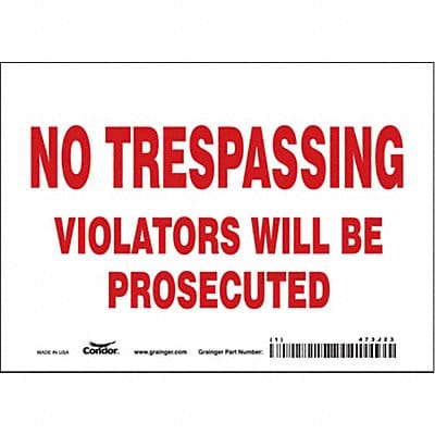 Safety Sign 5 in x 7 in Vinyl