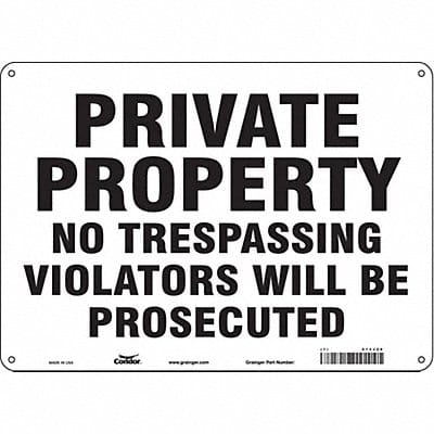 Safety Sign 10 inx14 in Aluminum