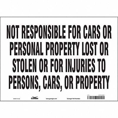 Safety Sign 10 in x 14 in Vinyl