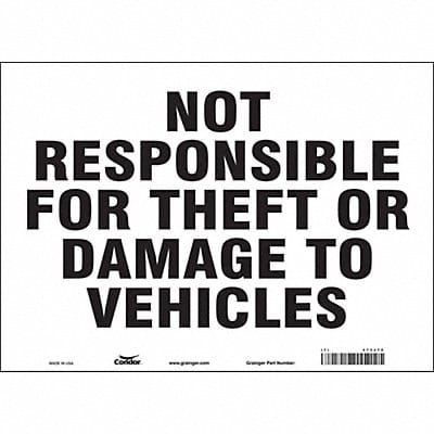 Safety Sign 10 in x 14 in Vinyl