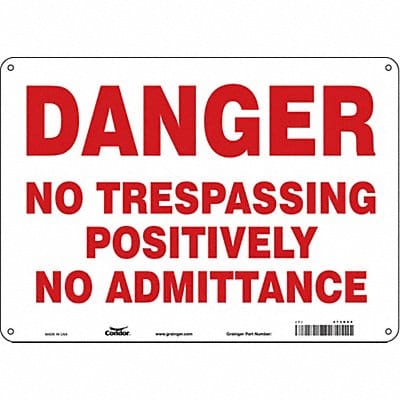 Safety Sign 10 in x 14 in Polyethylene