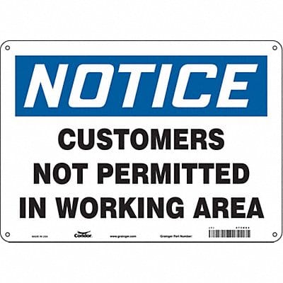 Safety Sign 10 in x 14 in Aluminum