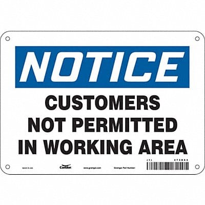 Safety Sign 7 in x 10 in Polyethylene Safety Sign 7 in x 10 in Polyethylene