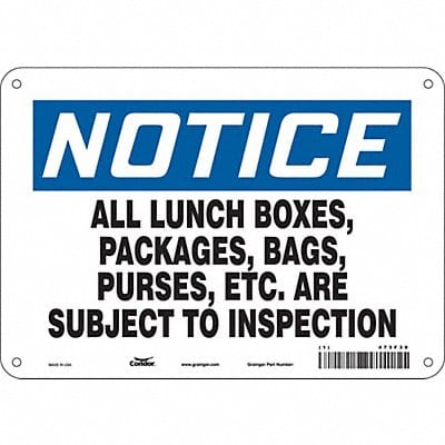 Safety Sign 7 in x 10 in Aluminum Safety Sign 7 in x 10 in Aluminum
