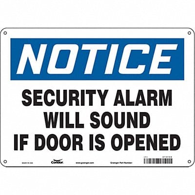 Safety Sign 10 in x 14 in Aluminum
