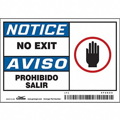 Safety Sign 5 in x 3 1/2 in Vinyl PK5