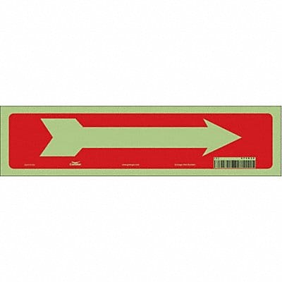 Safety Sign 3 1/2 in x 14 in Glow Vinyl