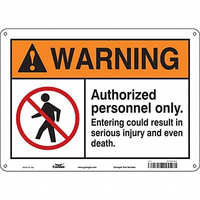 Safety Sign 10 in x 14 in Polyethylene