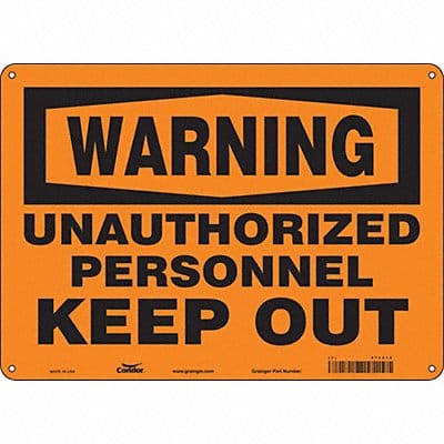Safety Sign 10 in x 14 in Polyethylene