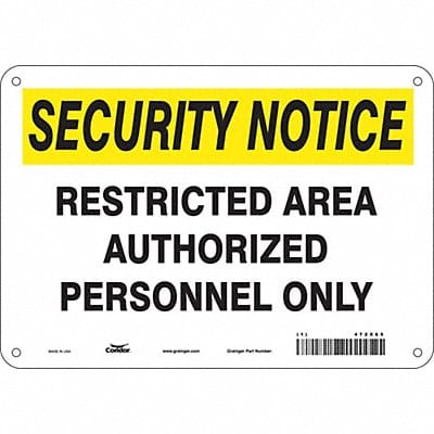 Safety Sign 7 in x 10 in Aluminum