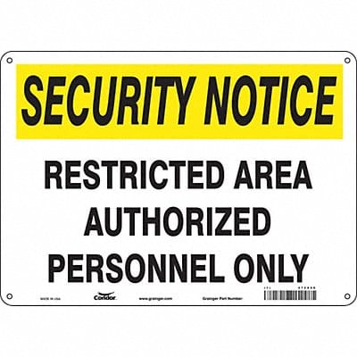 Safety Sign 10 in x 14 in Aluminum