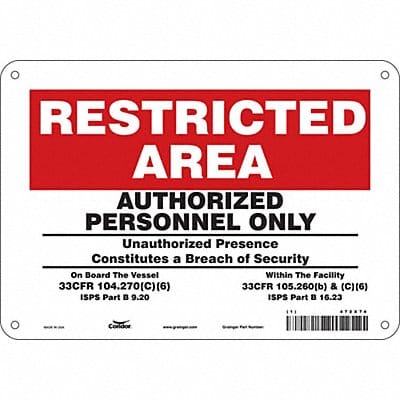 Safety Sign 7 in x 10 in Aluminum