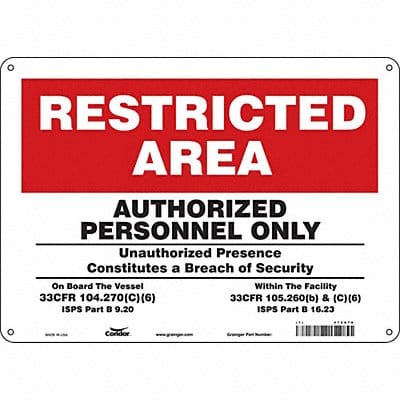 Safety Sign 10 in x 14 in Polyethylene
