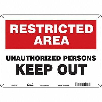 Safety Sign 10 inx14 in Aluminum