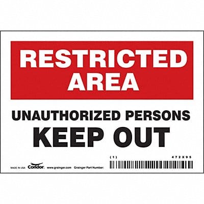 Safety Sign 3.5in x 5in Vinyl