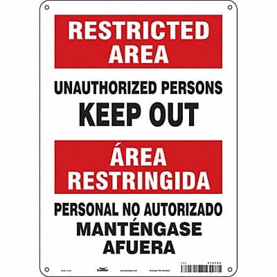 Safety Sign 14 in x 10 in Polyethylene