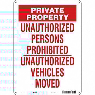 Safety Sign 14 in x 10 in Polyethylene