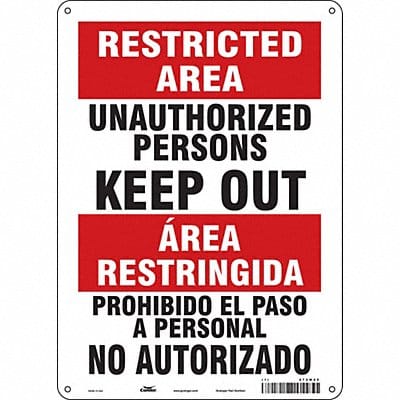Safety Sign 14 inx10 in Polyethylene