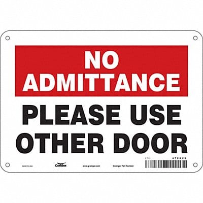 J7918 Safety Sign 7 in x 10 in Polyethylene