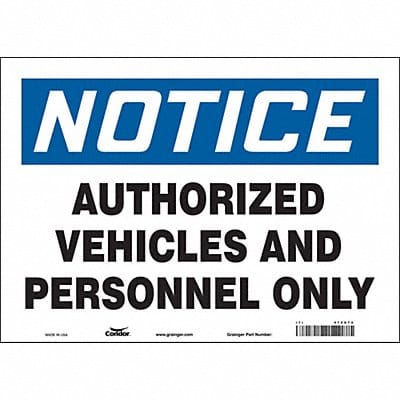 Safety Sign 10 in x 14 in Vinyl