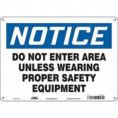 Safety Sign 10 in x 14 in Polyethylene