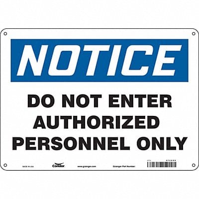 Safety Sign 10 inx14 in Aluminum