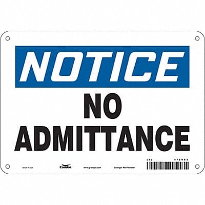 J6998 Safety Sign 7 in x 10 in Aluminum