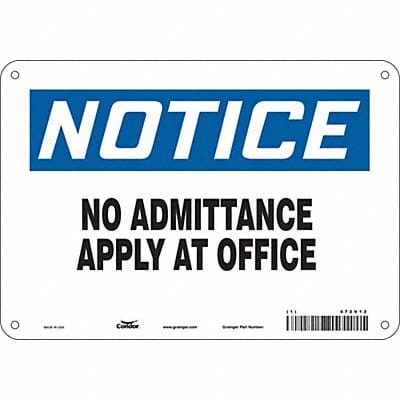 Safety Sign 7 in x 10 in Aluminum