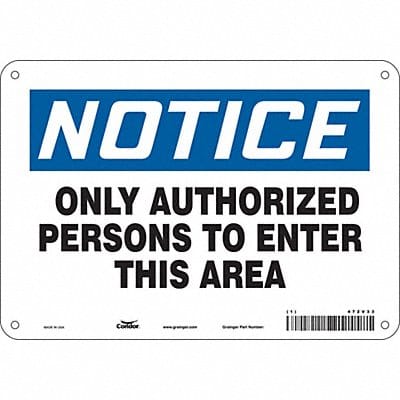 Safety Sign 7 in x 10 in Polyethylene