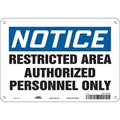 Safety Sign 7 inx10 in Polyethylene
