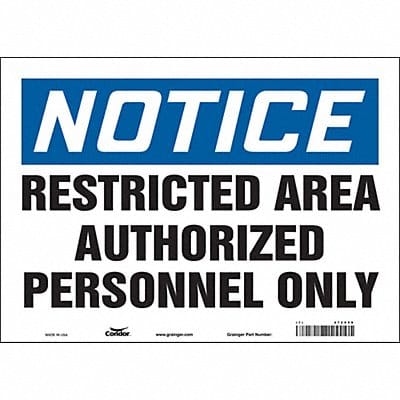 Safety Sign 10 inx14 in Vinyl
