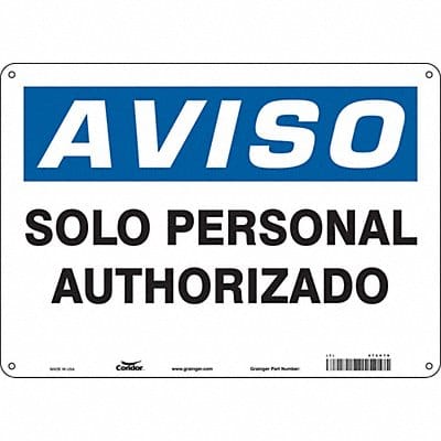 Safety Sign 10 in x 14 in Aluminum