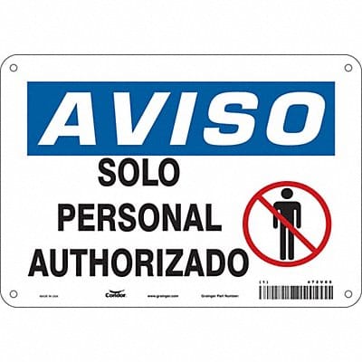 Safety Sign 7 in x 10 in Aluminum