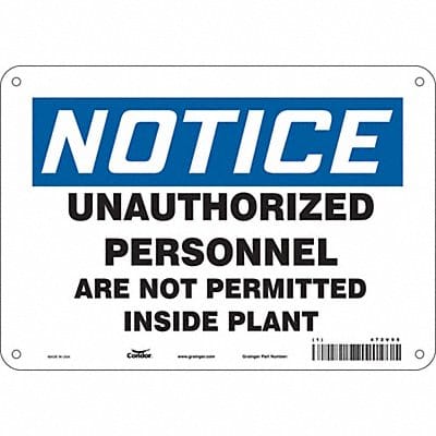 Safety Sign 7 in x 10 in Polyethylene