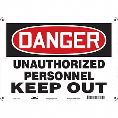 Safety Sign 10 inx14 in Polyethylene
