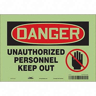 Safety Sign 14 inx10 in Glow Vinyl