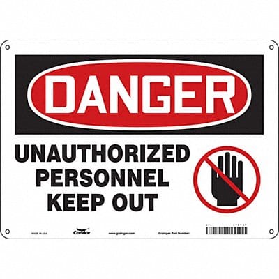 Safety Sign 10 in x 14 in Polyethylene