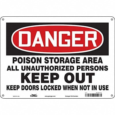 Safety Sign 10 in x 14 in Polyethylene