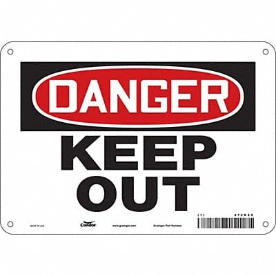J6935 Safety Sign 7 in x 10 in Aluminum